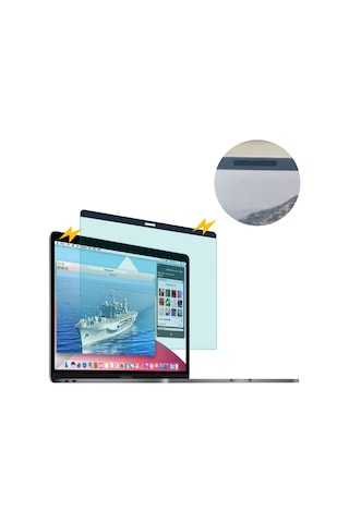 Mufunye Macbook Uyumlu Air 13" 2015-2017 Manyetik Ekran Koruyucu: Mavi Işık Filtresi, Yansıma Engeli, Uv Koruma, 287x197mm, Kolay Kurulum
