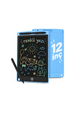 Flody 12 İnç Büyük Boy Renkli Yazı Dijital Çocuk Yazı Tahtası Grafik Çizim Tableti Lcd Ekran