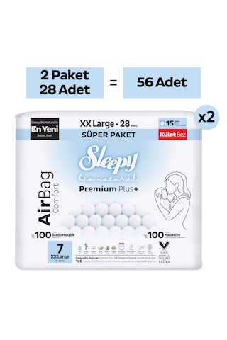 Sleepy Bio Natural Premium Plus Airbag Comfort Avantaj Paketi Külot Bez 7 Numara Xxlarge 56 Adet