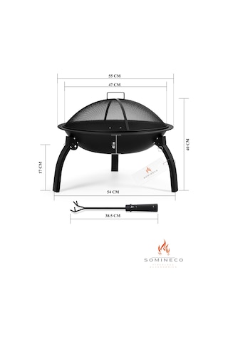 Metal 4 Parça İthal Katlanabilir Ve Taşınabilir Ateş Çukuru-manga