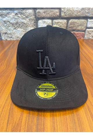 Hamze La Losangeles Nakışlı Hiphop Snapback Rapper Drip Şapka Cap Siyah - Siyah