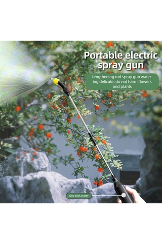 Yaleker Elektrikli Bahçe Sulama Spreyi - Çift Nozzle Toz/şerit + Genişletilebilir Demir Çubuk + 11l Çelik Sepet - Li-poly Batarya İçerir