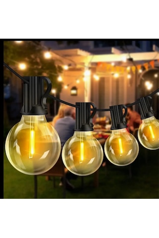 Fb Cup Yeni Nesil Solar Bahçe Işığı 15 Metre 25+2 Ampul - Güneş Ve Usb Şarjlı - Sensörlü Ve Dış Mekan Led