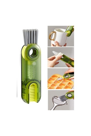 3 Fonksiyonlu Çok Amaçlı Temizlik Fırçası Mutfak Banyo Araç Klavye Pencere Oluk Temizlik Fırçası