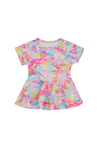 Civil Girls Baskılı 2-12 Yaş Mayo Set - Pudra Batik