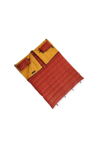 Naturecamp Elika 350 Turuncu -15 Derece Birleşebilir Çift Kişilik Yastıklı Uyku Tulumu Turuncu