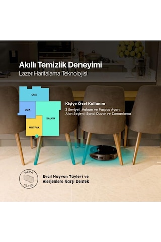 Ttec Navi Laseriq Akıllı Robot Süpürge (Teşhir)