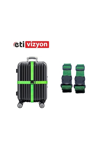 Etivizyon Valiz Bavul Emniyet Kemeri 2 Adet Yeşil