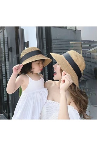 Snapbuy Kadın Hasır Şapka, Kore Tarzı, Sade Ve Uyumlu, Güneş Korumalı, Katlanabilir Balıkçı Şapka Kahve