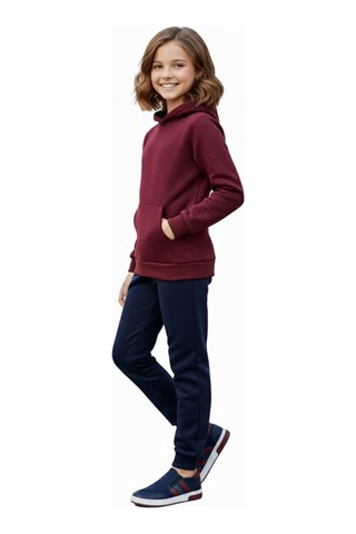 Kız Çocuk 3 İplik Kombin Eşofman Takım Bgl-st05048 Bordo
