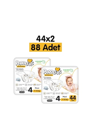 Paddlers Protection Bebek Bezi 4 Numara Maxi 88 Adet (7-14 Kg) 2'li Jumbo Set