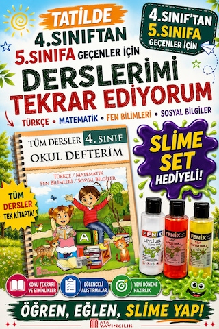 4.sınıftan 5.sınıfa Geçenler İçin Tatilde Derslerimi Tekrar Ediyorum Slime Set Hediyeli