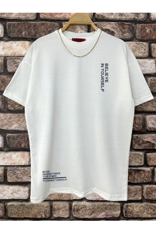 Altamira Erkek Believe Baskılı Oversize T-shirt 001