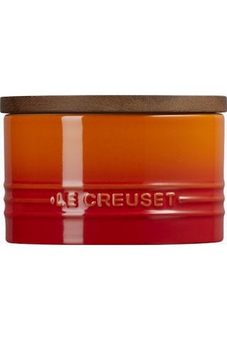 Le Creuset Signature Seramik Lüks Tasarım Saklama Kabı Akasya Kapaklı Saklama Kapları Turuncu