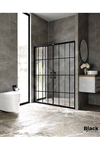 Blackline Luxuryline Siyah 5Mm İki Duvar Çıtalı Arası Duşakabin H:190 Siyah