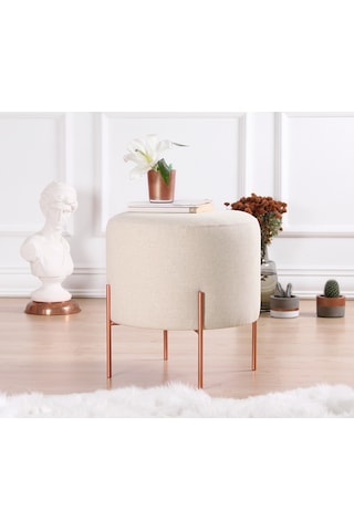 Lorencehome Copper Puf - Krem / Lorencehome