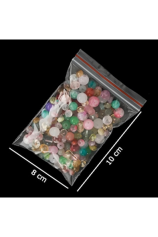 Hg Ambalaj 100 Adet 8x10 Cm Şeffaf Kilitli Poşet, Kına Çerez Kuruyemiş Poşeti, Kilitli Torba