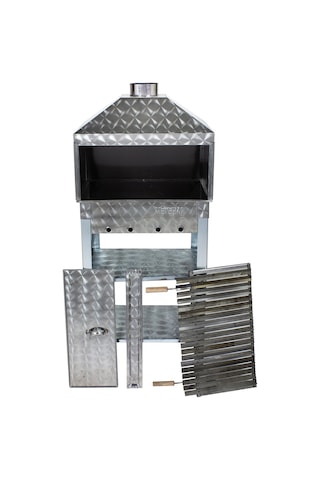 Metehan MTH-21 Davlumbazlı - Bacalı - Kapaklı - Lama Izgaralı - İki Tekerlekli Mangal