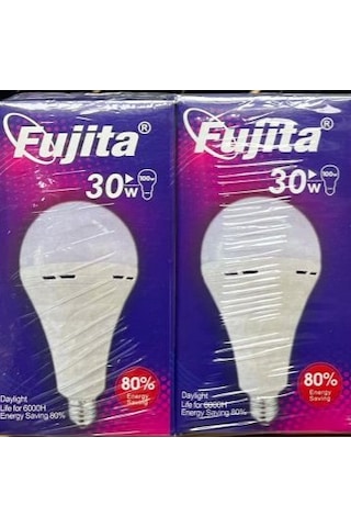 Fujita Acil Aydınlatma Şarjlı 30w Led Ampul Beyaz Işık E27 4 Adet