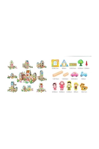 Ahşap 268 Parça Mimari Yapı Bloklar