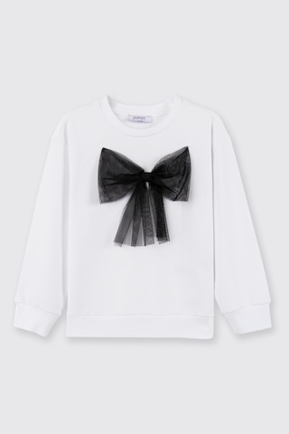 Panço Kız Çocuk Sweatshirt Siyah Beyaz