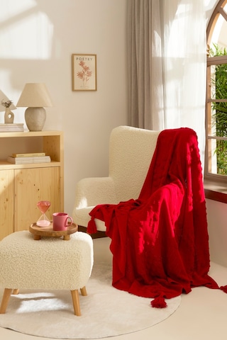 Kaşmir Home Amour Triko Tv Battaniyesi Kırmızı