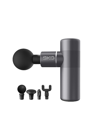 Skg F3 Masaj Tabancası, Grey, 4 Darbe Yoğunluğu, Farklı Bölge İçin 4 Modüler Masaj Başlığı, Gri