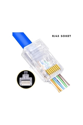 Qport Q-j600y Cat6 50 Lik Paket Ez-rj45 Yeni Nesil Konnektör