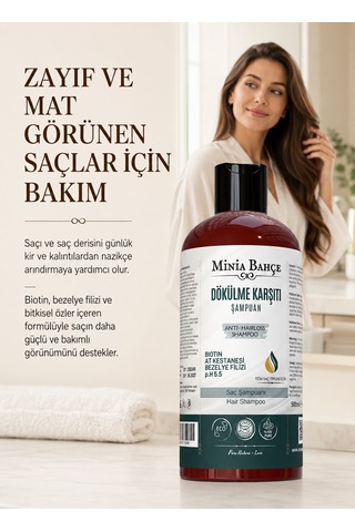 Dökülme Karşıtı Şampuan Biotinoyl Tripeptide-1, Bezelye Filizi Ekstresi Ve Biotin İçeren Saç Bakım Şampuanı, 400 Ml Güçsüz