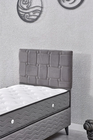 Evdemo Vizyon Tek Kişilik Baza Başlık Yatak Seti Gri 90 190 90 x 190