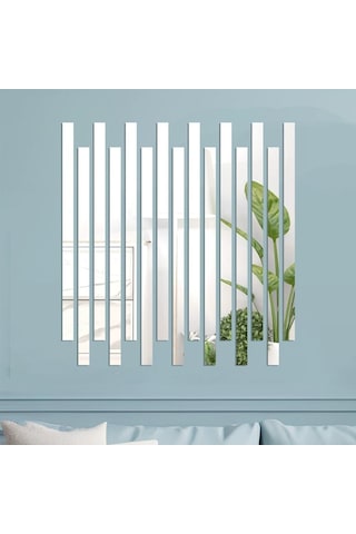 20 Adet Kendinden Yapışkanlı Çıkarılabilir Ayna Duvar Çıkartmaları Çizgili Tasarım Sanat Fayans Çıkartması Kendin Yap Akrilik Ayna Duvar Çıkartmaları Ve Ev Dekorasyonu İçin Duvar Resimleri Gümüş