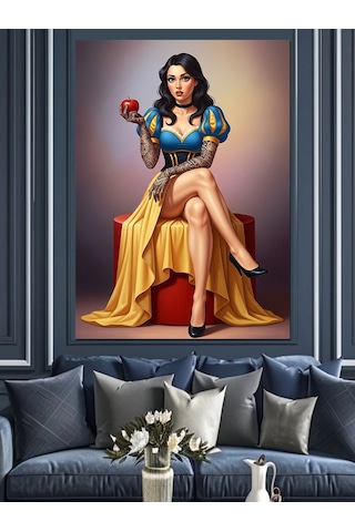 Ahşap Tablo Pamuk Prenses Pinup Kızı