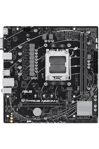 Asus Prıme A620m-k Ddr5 6400mhz 1xvga 1xhdmı 1xm.2 Usb 3.2 Matx Am5 Amd Am5 9000/8000/7000 Serileri İle Uyumlu