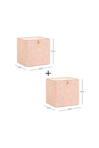Ocean Home Textile 2'li Çocuk Odası Deniz Kızı Kutu Set 33 X 30 X 33 Cm Pudra