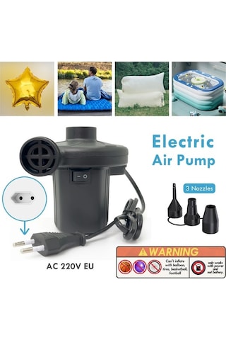Zyzqstore Türkçe Hava Yatağı Pompa, Ac220v Taşınabilir Hızlı Doldurma Elektrikli 1 Adet