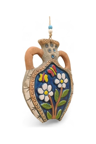 Seramik Amfora Dekoratif El İşi Duvar Süsü Nazarlık Küp