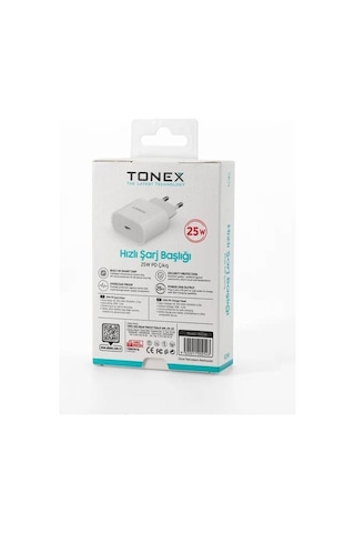 Tonex B25w Type-c Giriş Yeni Nesil Şarj Başlığı 25w 3.4a - Beyaz