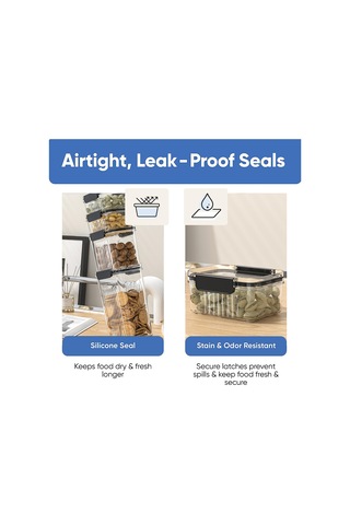4'lü Paket Hava Geçirmez Gıda Saklama Kapları, Mutfak Saklama Kapları, Tahıl Kapları, Şekerleme Kapları, 460 Ml -
