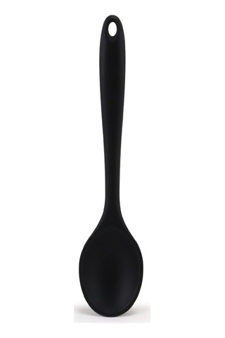 Besthome1 Siyah Isı Dayanıklı Silikon Kaşık Seti 4 Adet - Mutfak Gereci Pişirme Servis İçin Kullanılır Siyah