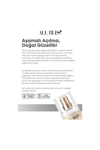 Saç Açıcı Sprey 200 Ml Aşamalı Renk Açıcı Bakım Spreyi