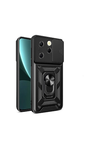 Teleplus Tecno Spark 20 Pro 4g Kılıf Magnetik Standlı Kamera Korumalı Slide Sürgülü Cover Kapak