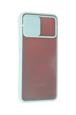 Galaxy A02s Kılıf Palm Buzlu Kamera Sürgülü Silikon - Turkuaz