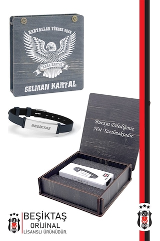 Beşiktaş Fashion Ayarlanabilir Bileklik Kişiye Özel Kutu 001