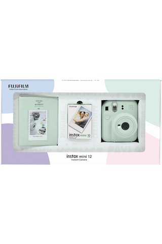 Fujifilm Instax Mini 12 Fotoğraf Makinesi + 10'lu Film + Pvc Albüm Yeşil