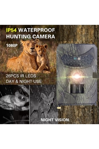 Tongxida 20mp Hd Yaban Hayatı İzleme Kamerası Ip54 Su Geçirmez Kızılötesi Gece Görüşlü Güvenlik Sistemi Kamuflaj Çok Renkli