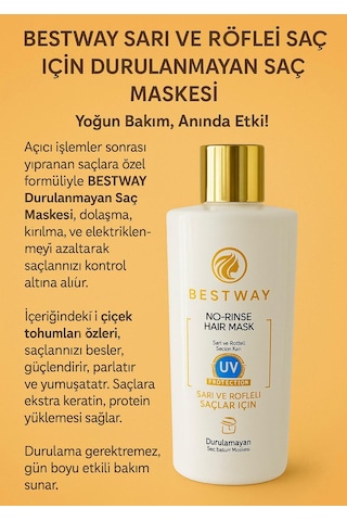 Bestway Sarı ve Röfleli Saçlar İçin Durulanmayan Saç Maskesi 500 ML