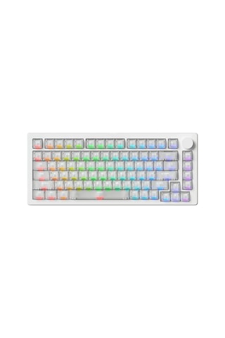 Akko Monsgeek M1 V5 He White Transparent Astroaim Manyetik Switch 8k Hz Hall Effect Hotswap Rgb Kablosuz İngilizce Gaming Klavye