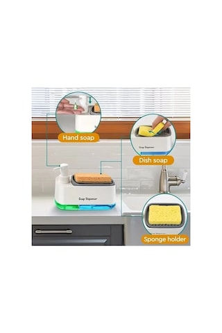 Çift Hazneli Sıvı Sabunluk Ve Süngerlik Hazneli