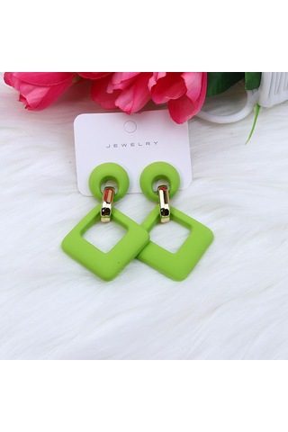 Yeşil Opk, 2023'ün Yeniliği, 12 Renk, Kare Akrilik Çerçeveler, Kadınlar İçin Lüks Çok Renkli Geometrik Küpe, Takı Pd1488 Yeşil