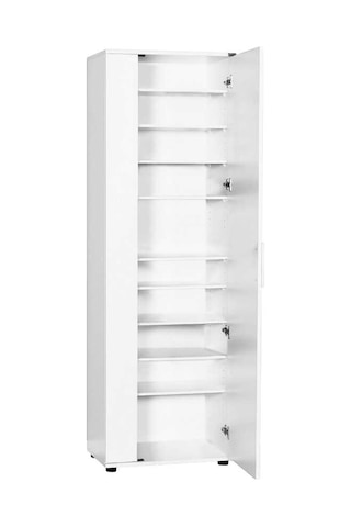 Porto 10 Bölmeli 2 Kapılı Aynalı Ayakkabı Dolabı-Beyaz